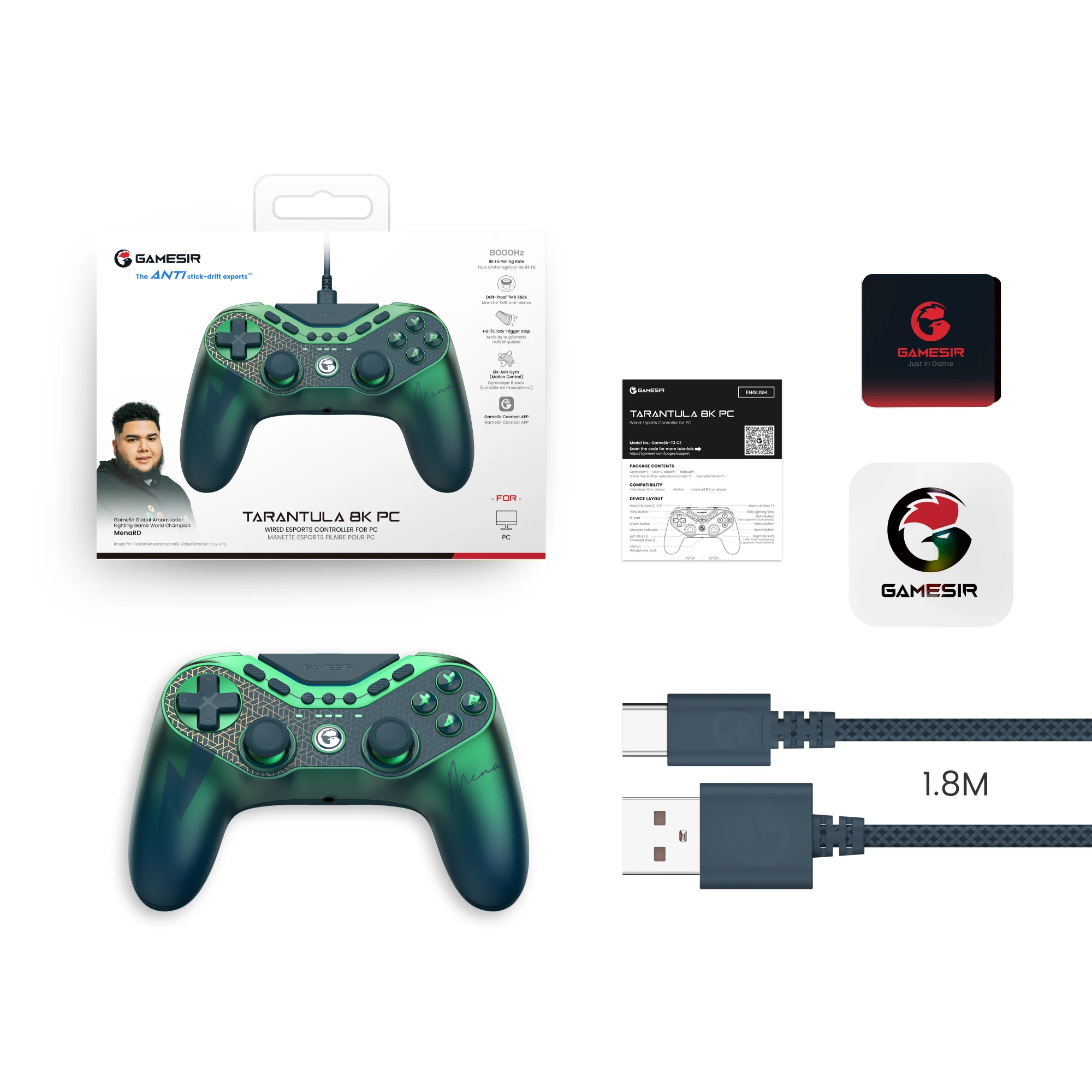 GameSir Tarantula 8K PC - MenaRD Edition Wired Esports Controller for PC - Image 6